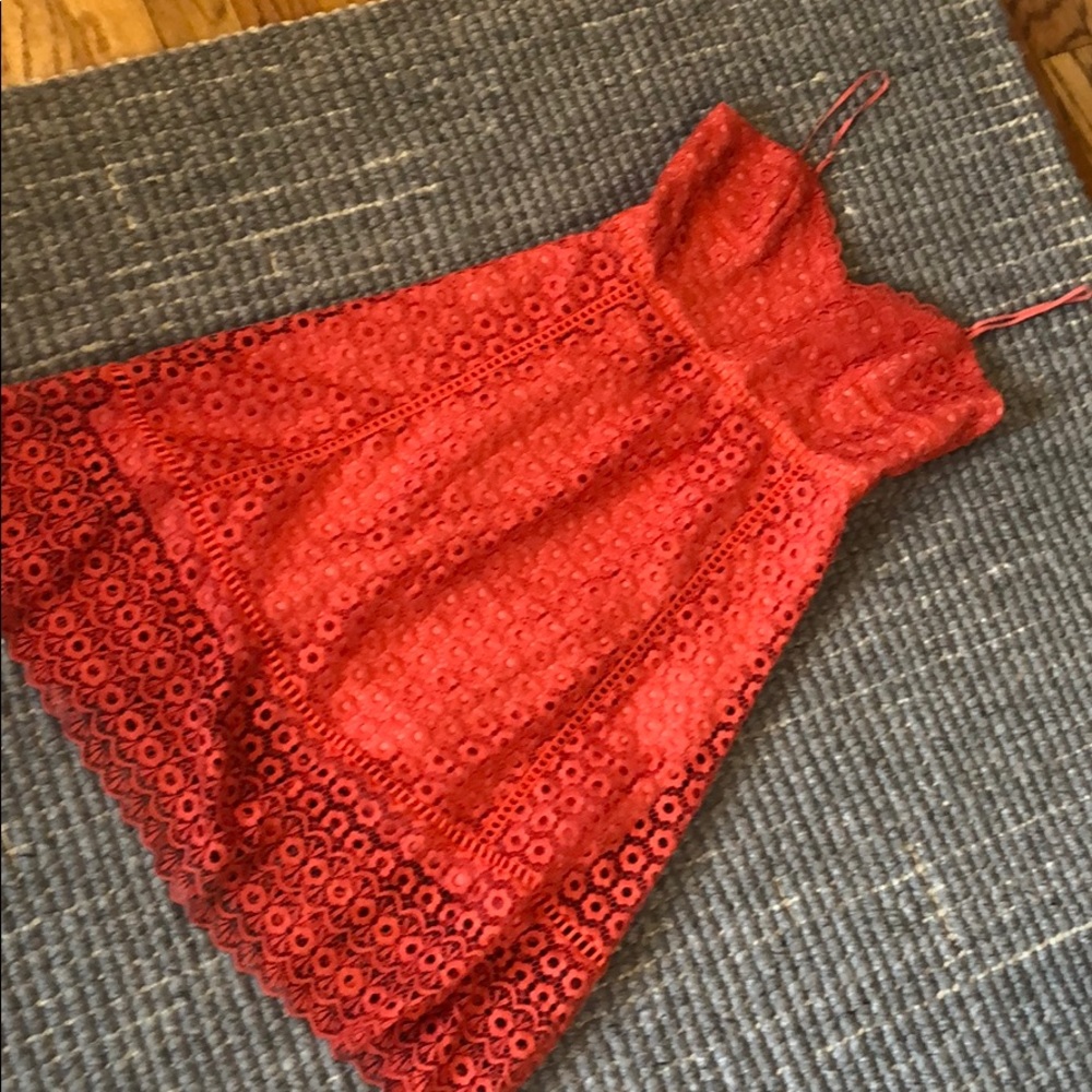 JCREW dress with embroidered lace overlay